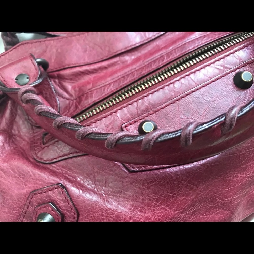 AUTHENTIC Balenciaga FIRST CalfSkin Handbag burgundy - Picture 5 of 7